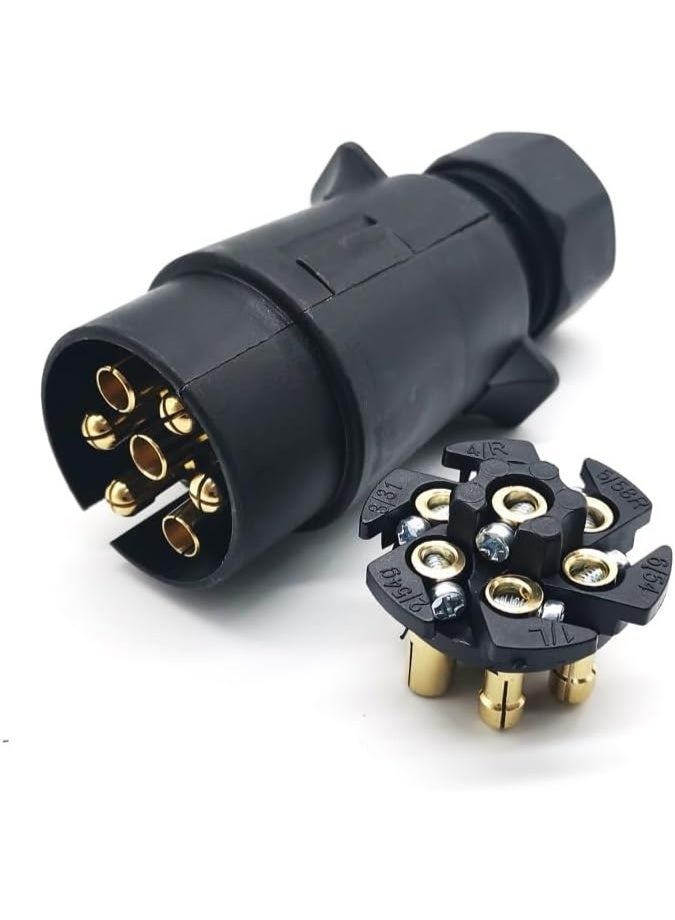 Bluejw 12V Trailer Plug and Socket Kit, 7 Pin Trailer Plug and 7 Pin Trailer Socket Waterproof Trailer Male and Female, Trailer Plug Socket For Boat Trailer Truck RV Cars Caravan Adapter - Image 3